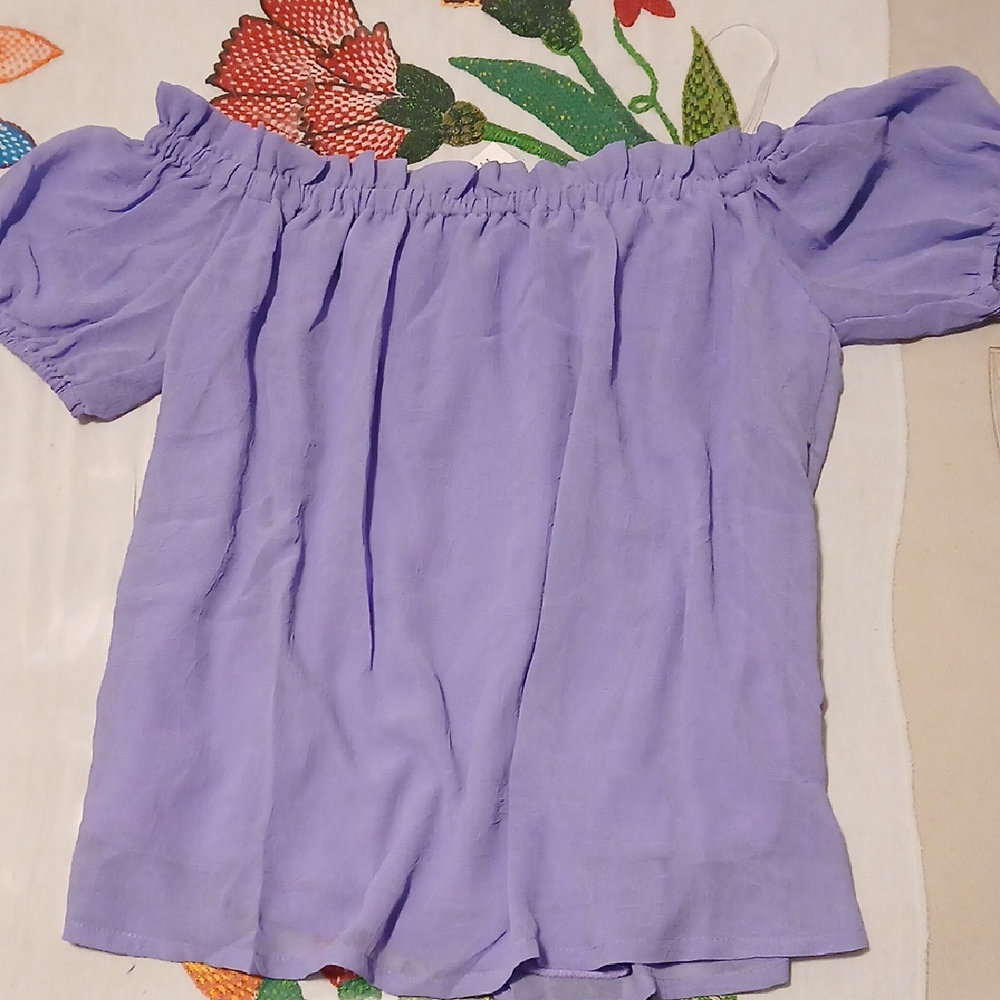 Active USA Light Purple Off-Shoulder Blouse